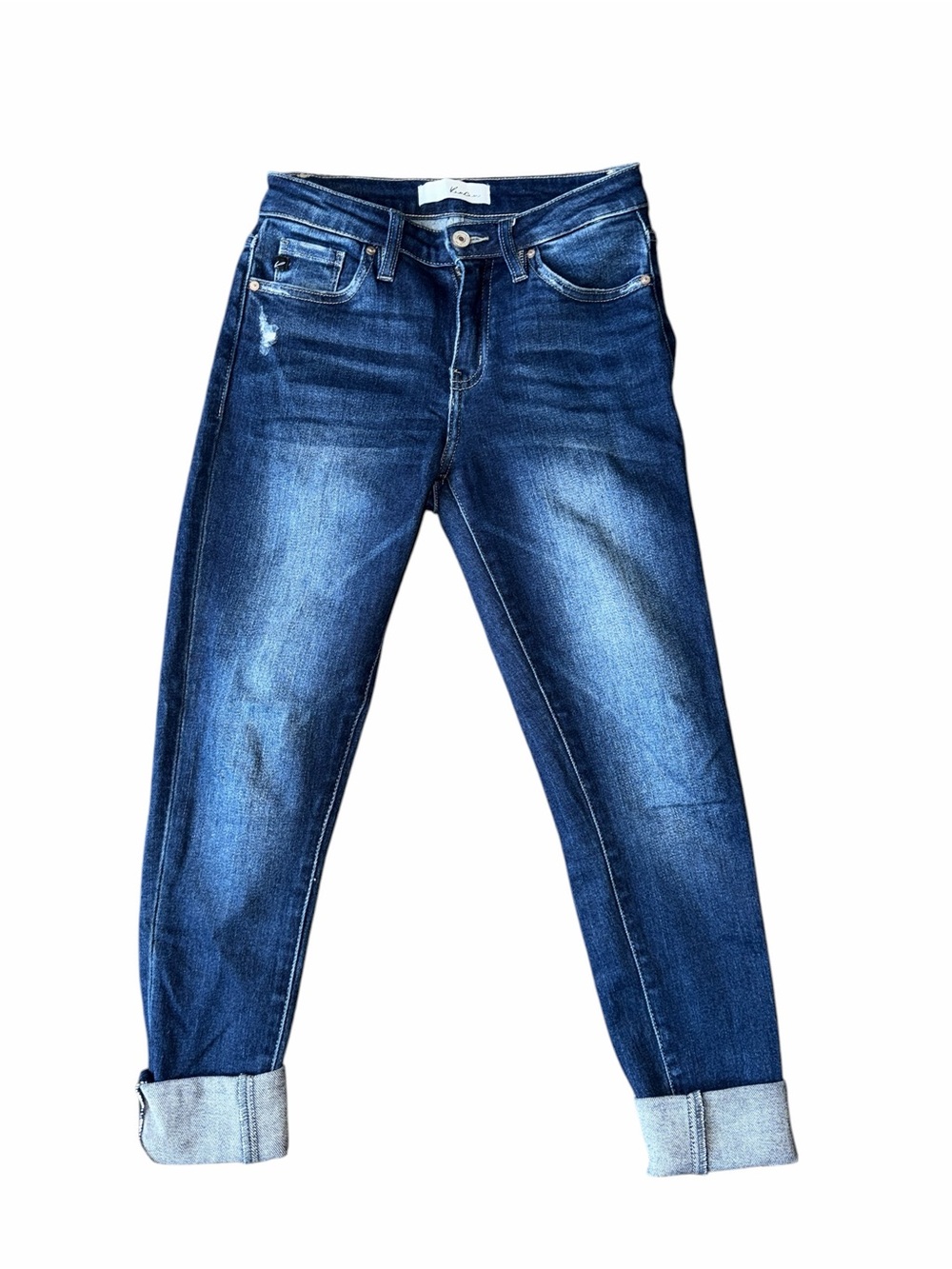 KanCan Women's Dark Blue Slim Boyfriend Jeans